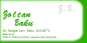 zoltan baku business card